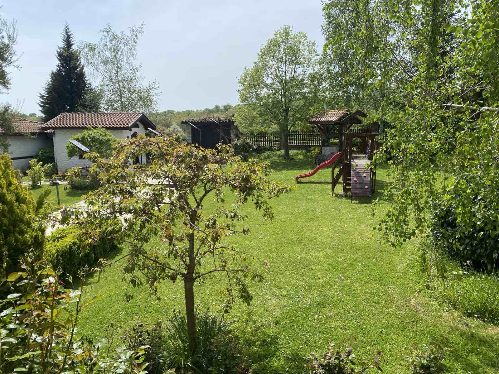 Garden and children's play area